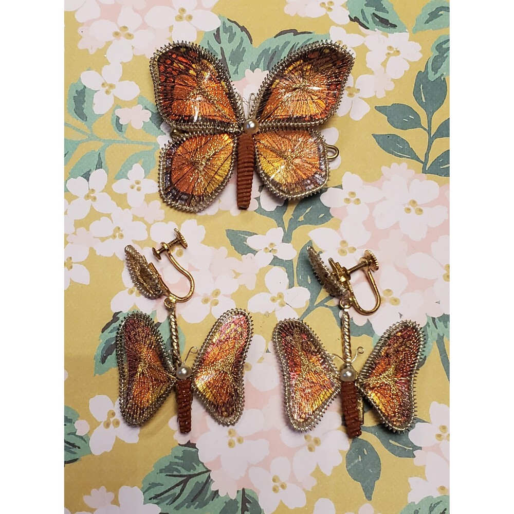 Vintage West Germany Princess Jewelry Butterfly Set